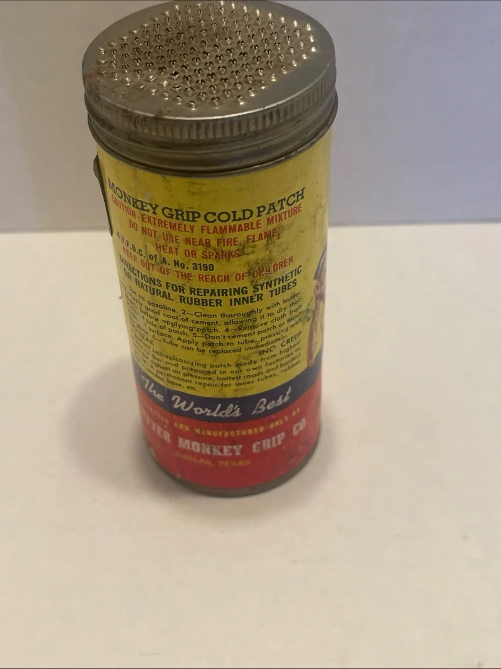 Monkey Grip Yellow & Red tin & Tube Repair Kit w/contents